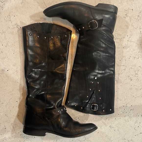 GOLDEN GOOSE VINTAGE KATE LEATHER MOTO RIDING BOOTS **AUTHENTIC** - Picture 4 of 16